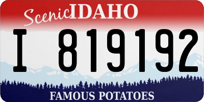 ID license plate I819192
