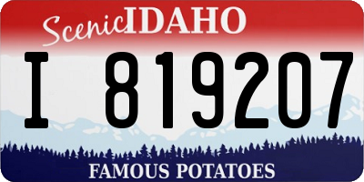 ID license plate I819207