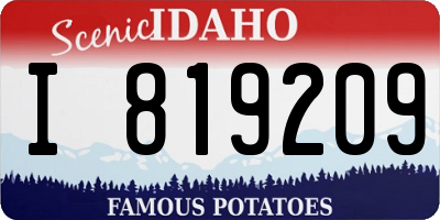 ID license plate I819209