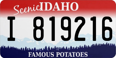 ID license plate I819216