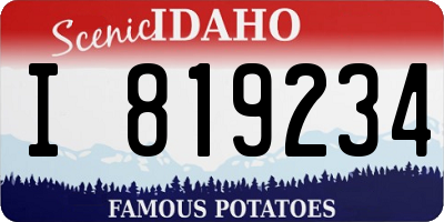 ID license plate I819234