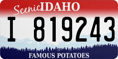 ID license plate I819243