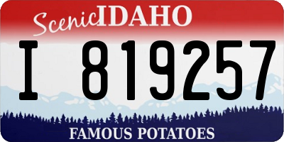 ID license plate I819257