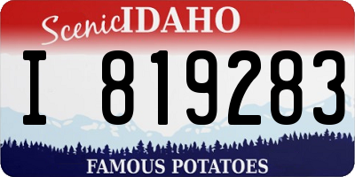 ID license plate I819283