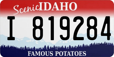 ID license plate I819284