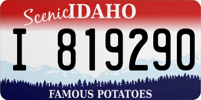 ID license plate I819290