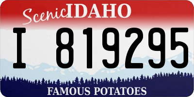 ID license plate I819295