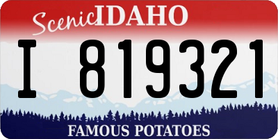 ID license plate I819321