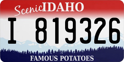 ID license plate I819326