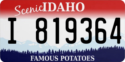 ID license plate I819364