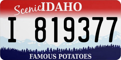 ID license plate I819377