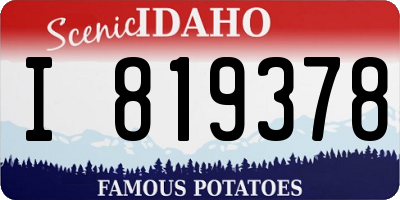 ID license plate I819378