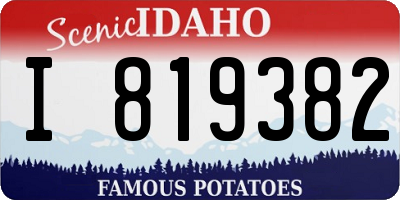 ID license plate I819382