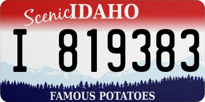 ID license plate I819383