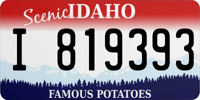 ID license plate I819393