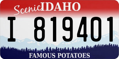 ID license plate I819401