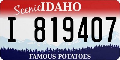 ID license plate I819407