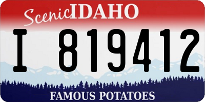 ID license plate I819412