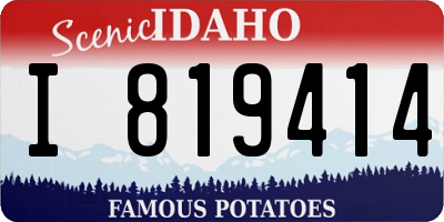 ID license plate I819414