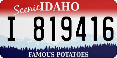 ID license plate I819416