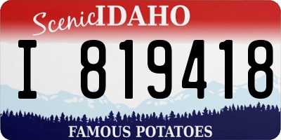 ID license plate I819418