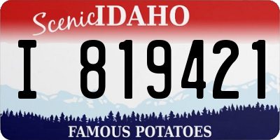 ID license plate I819421