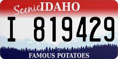 ID license plate I819429
