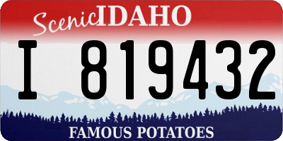ID license plate I819432