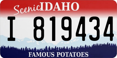 ID license plate I819434