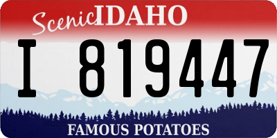 ID license plate I819447