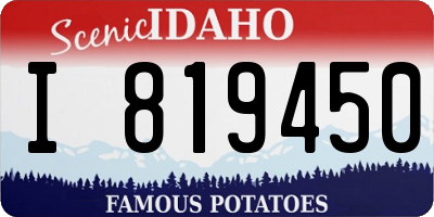 ID license plate I819450