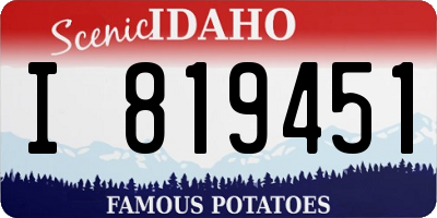 ID license plate I819451
