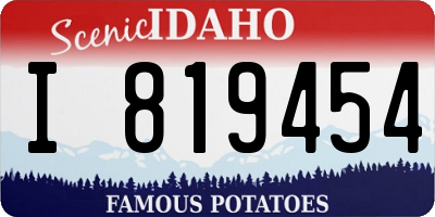 ID license plate I819454