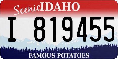 ID license plate I819455