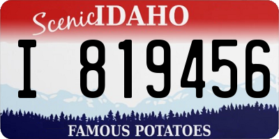 ID license plate I819456