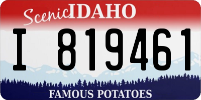 ID license plate I819461