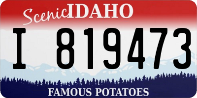 ID license plate I819473