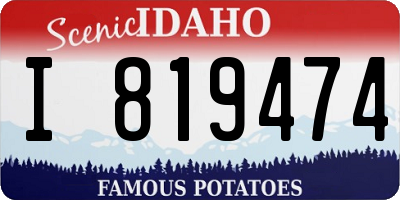 ID license plate I819474