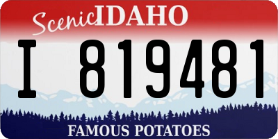 ID license plate I819481