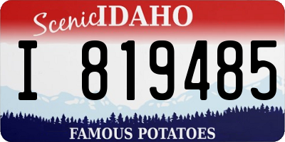 ID license plate I819485