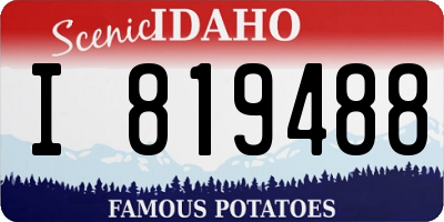 ID license plate I819488