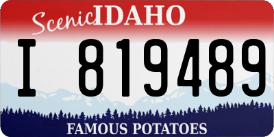 ID license plate I819489