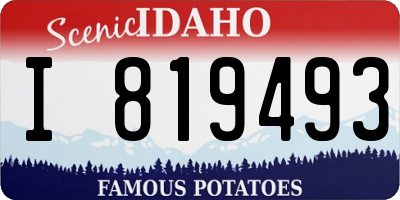 ID license plate I819493