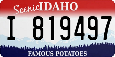 ID license plate I819497