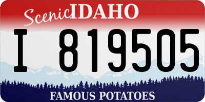 ID license plate I819505