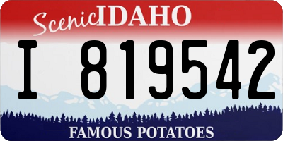 ID license plate I819542