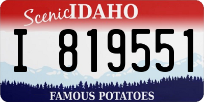 ID license plate I819551