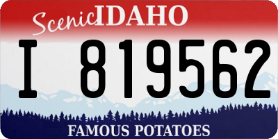 ID license plate I819562