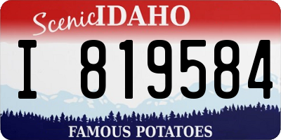 ID license plate I819584