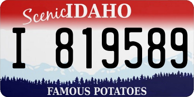ID license plate I819589